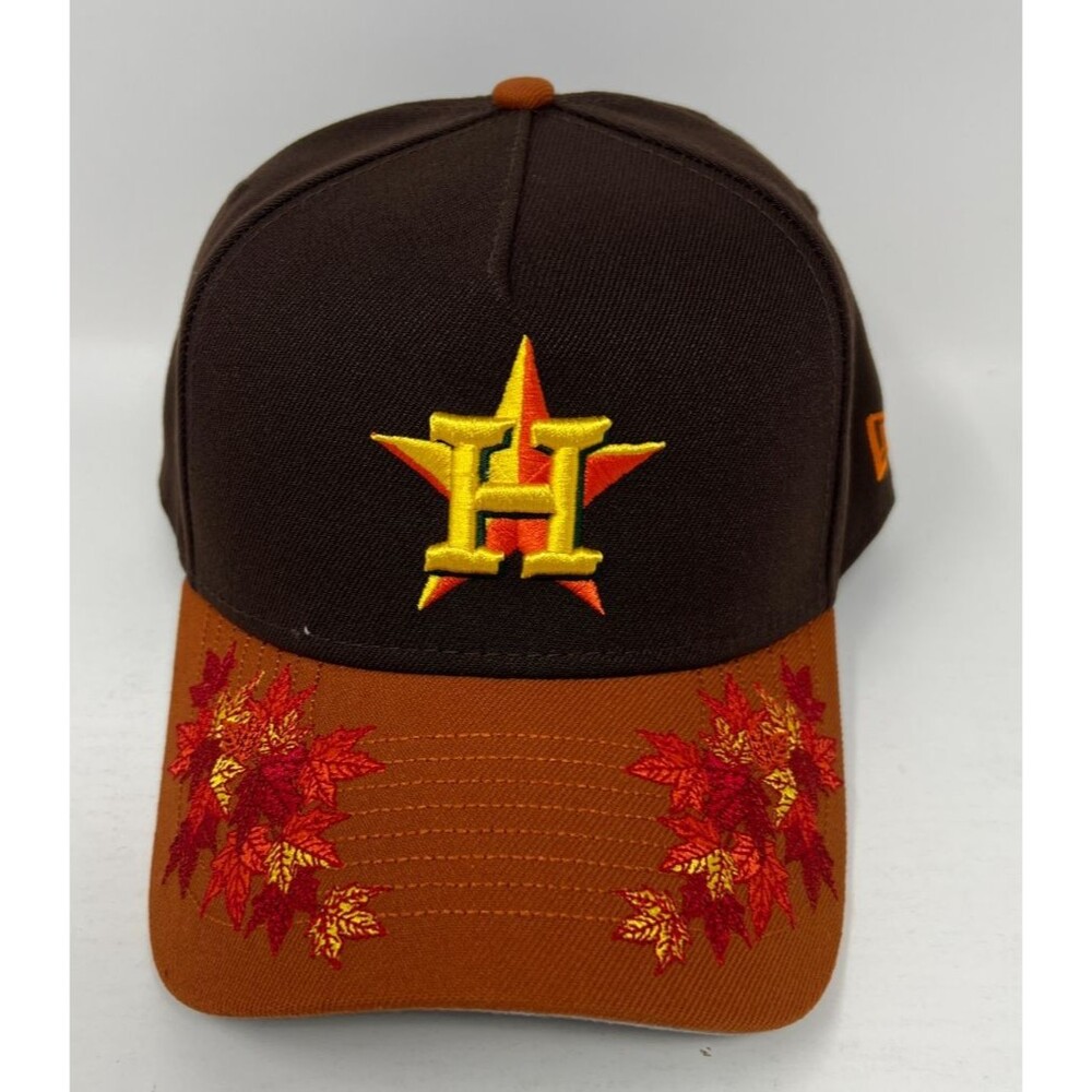 New Era Houston Astros Fall Foliage Brown Leaves 9FORTY A-Frame Snapback Hat